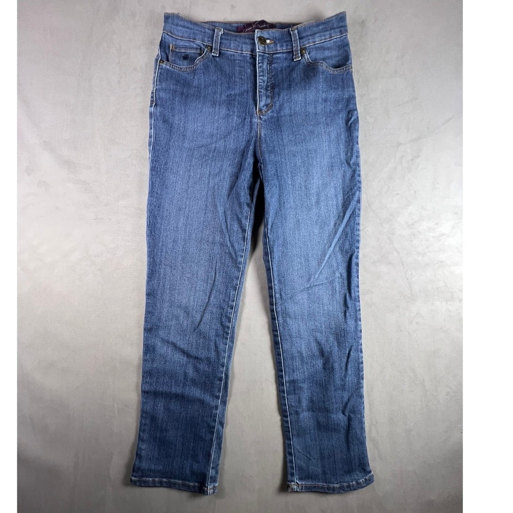 Gloria Vanderbilt Amanda High Rise Straight Leg Jeans Medium Wash Blue 6P Petite